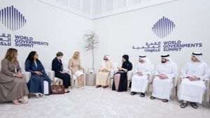 Sheikh Mohammed bin Rashid meets Latvia’s Prime Minister at World Government Summit.